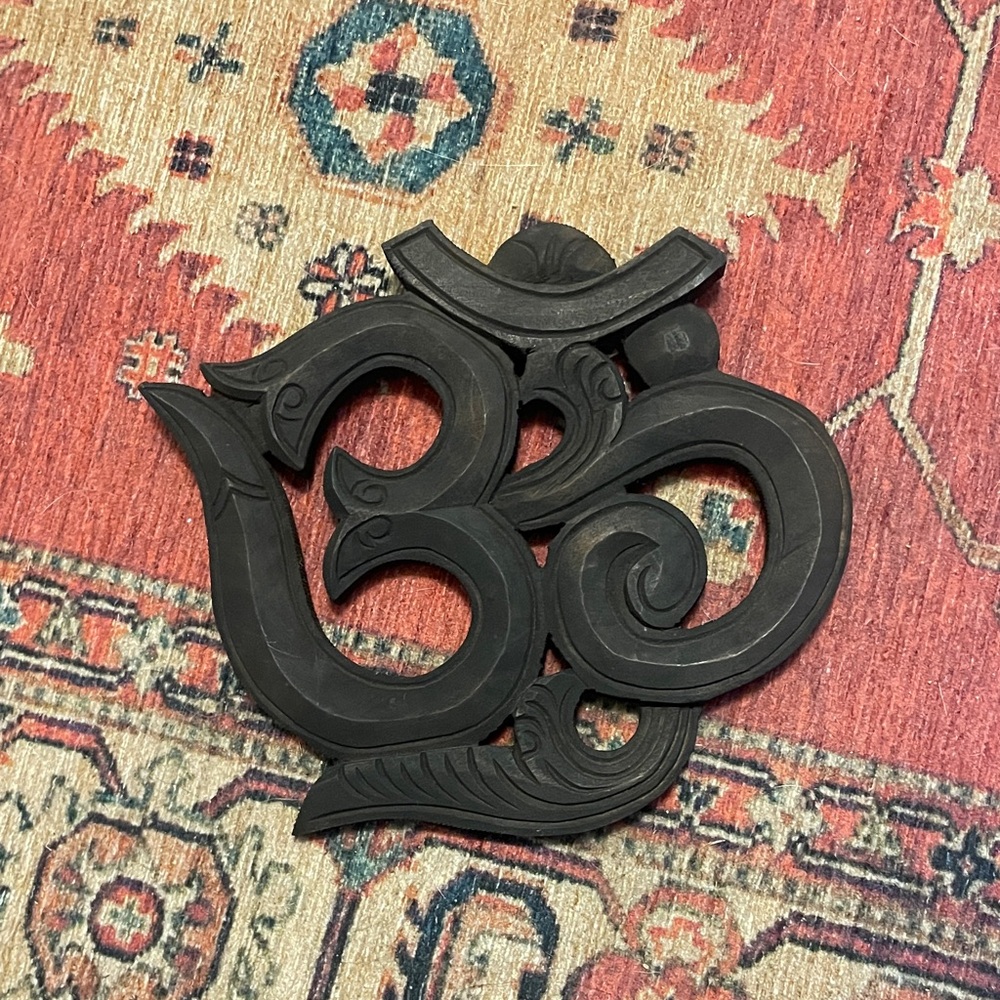 Hand carved Wooden OM Wall Decor Accent